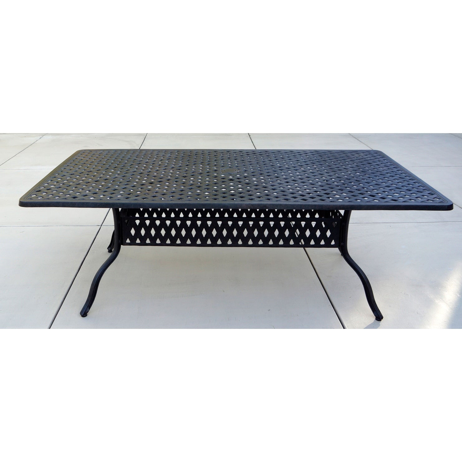 Ensemble de salle à manger d'extérieur Casablanca en fonte d'aluminium noir, 9 pièces, avec coussins