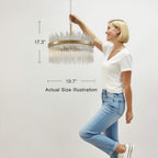 Lustre Casandra 5 lumières en bronze brillant avec barres en verre transparent - Bronze brillant