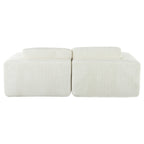 Canapé-lit Cascade 2 pièces en velours côtelé avec méridienne double et 2 oreillers