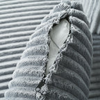 Canapé-lit Cascade 2 pièces en velours côtelé avec méridienne double et 2 oreillers