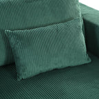 Canapé-lit Cascade 2 pièces en velours côtelé avec méridienne double et 2 oreillers