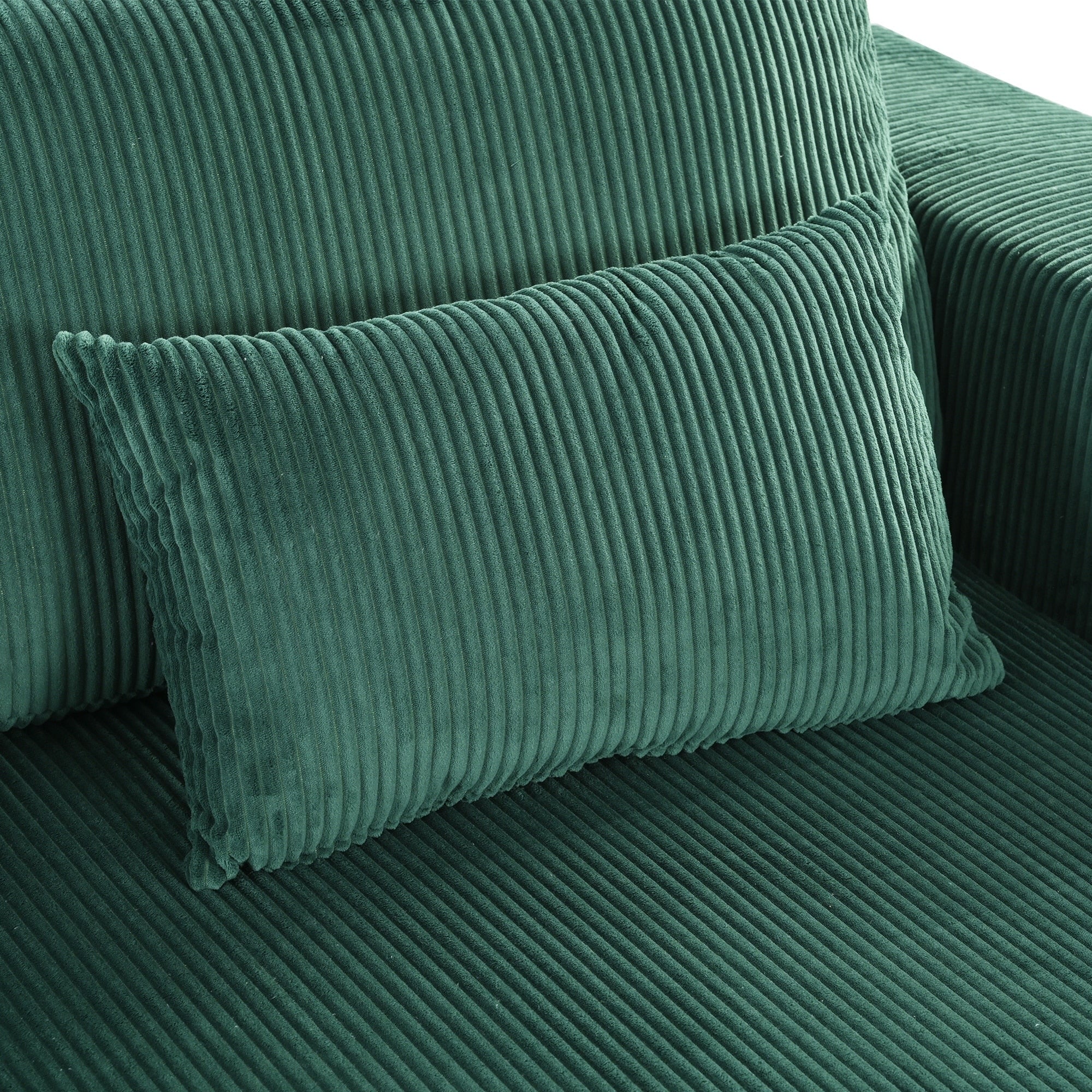 Canapé-lit Cascade 2 pièces en velours côtelé avec méridienne double et 2 oreillers