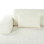 Canapé-lit Cascade 2 pièces en velours côtelé avec méridienne double et 2 oreillers