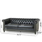 Canapé Chesterfield Castalia avec garniture cloutée par Christopher Knight Home - 78,75 L x 33,50 l x 28,00 H