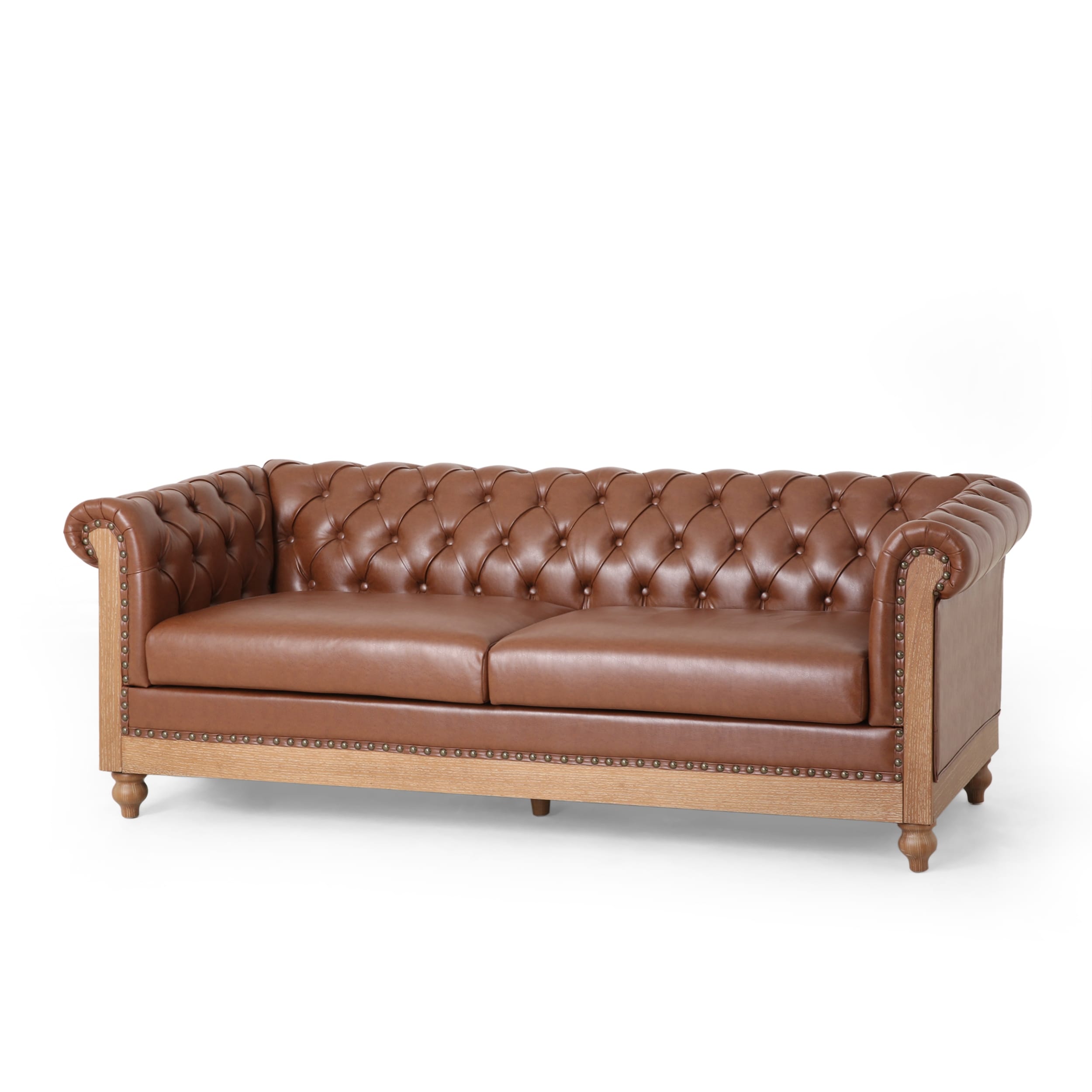 Canapé Chesterfield Castalia avec garniture cloutée par Christopher Knight Home - 78,75 L x 33,50 l x 28,00 H