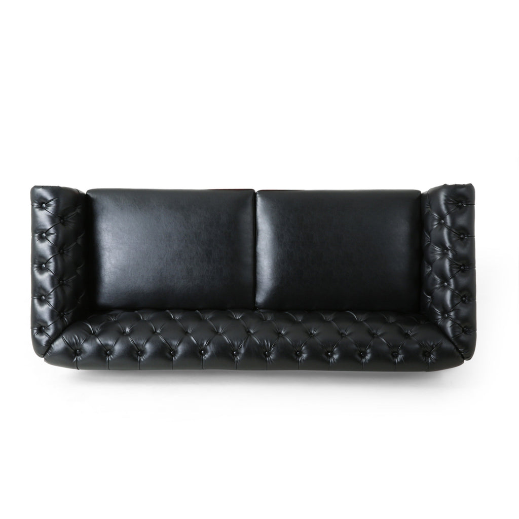 Canapé Chesterfield Castalia avec garniture cloutée par Christopher Knight Home - 78,75 L x 33,50 l x 28,00 H