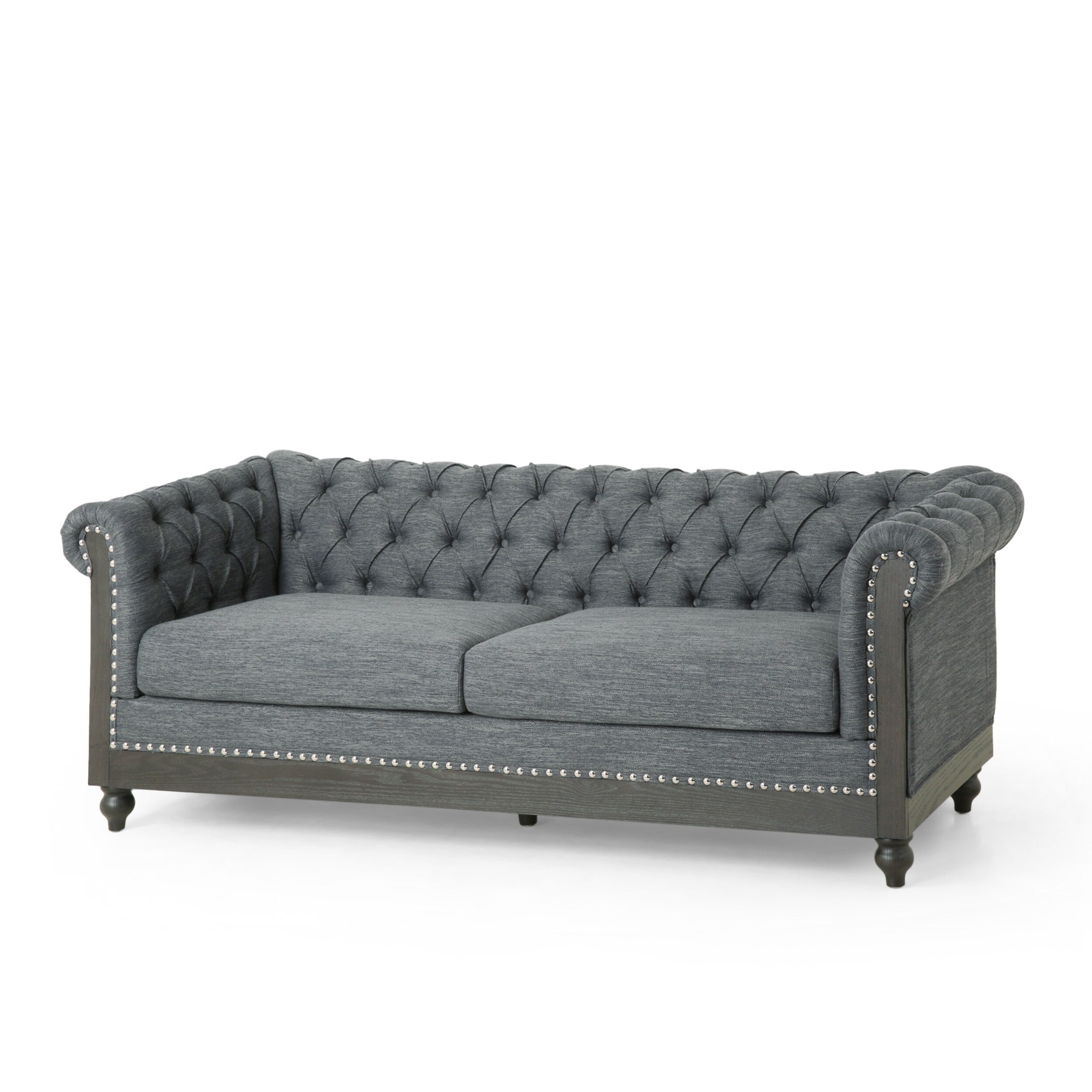 Canapé Chesterfield Castalia avec garniture cloutée par Christopher Knight Home - 78,75 L x 33,50 l x 28,00 H