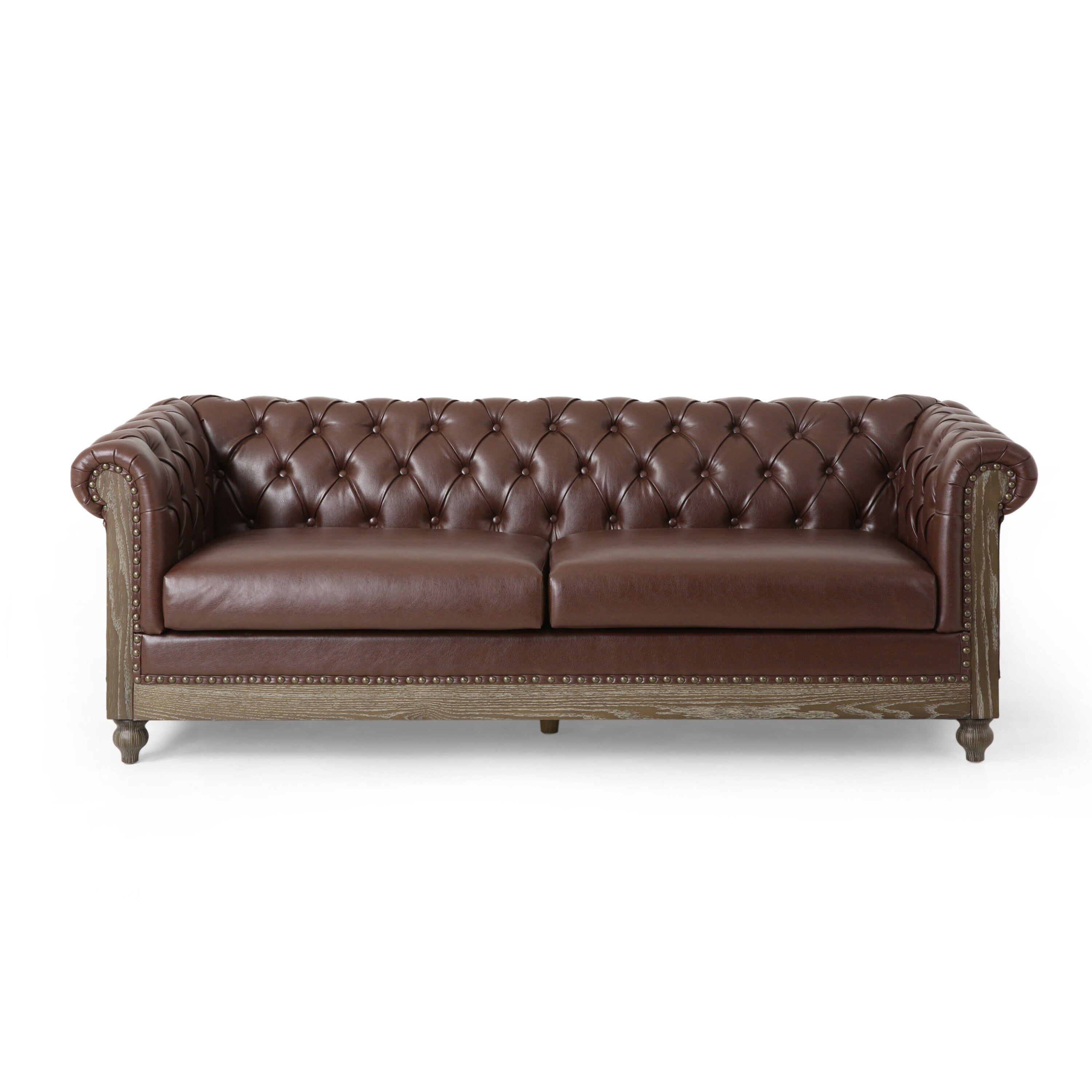 Canapé Chesterfield Castalia avec garniture cloutée par Christopher Knight Home - 78,75 L x 33,50 l x 28,00 H