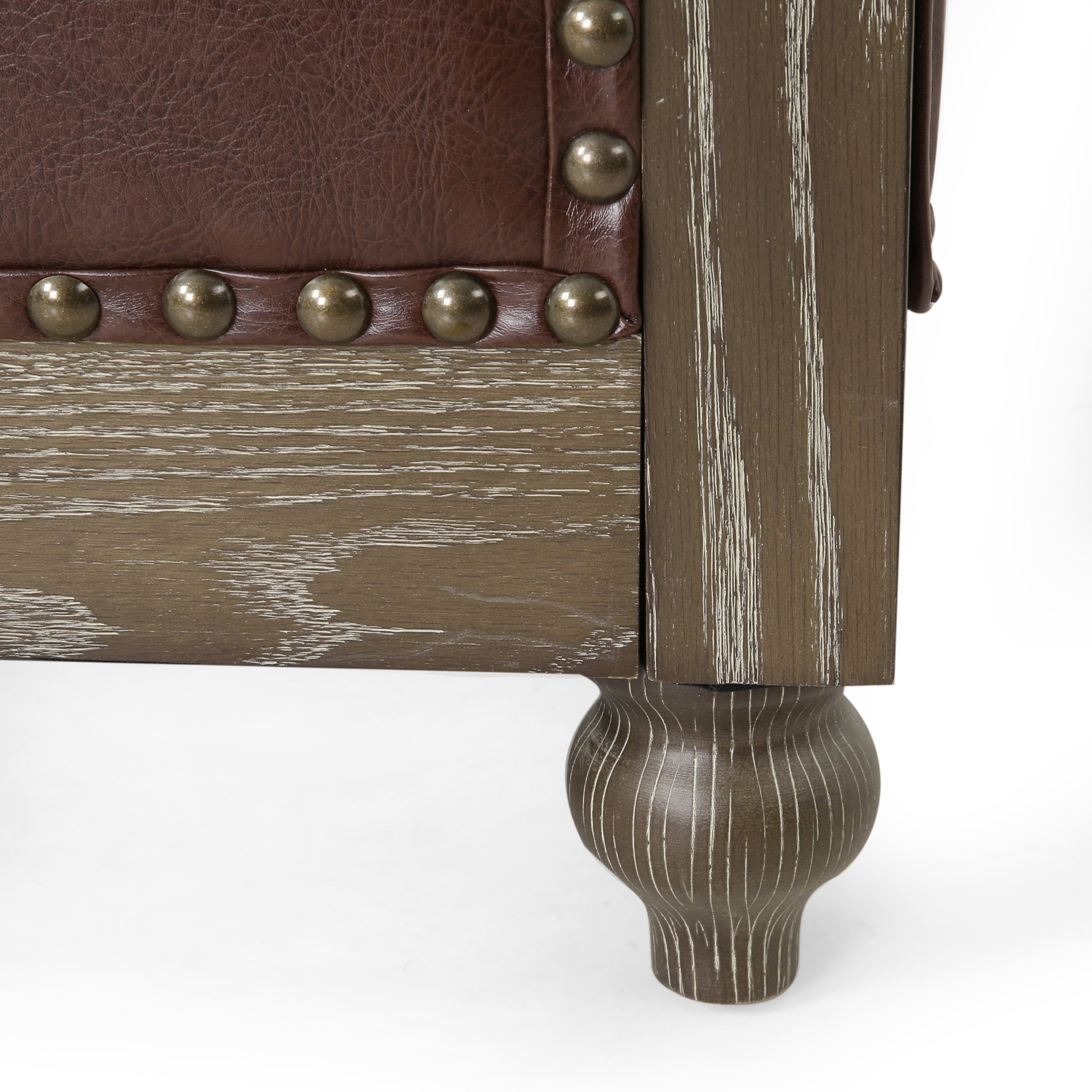 Canapé Chesterfield Castalia avec garniture cloutée par Christopher Knight Home - 78,75 L x 33,50 l x 28,00 H