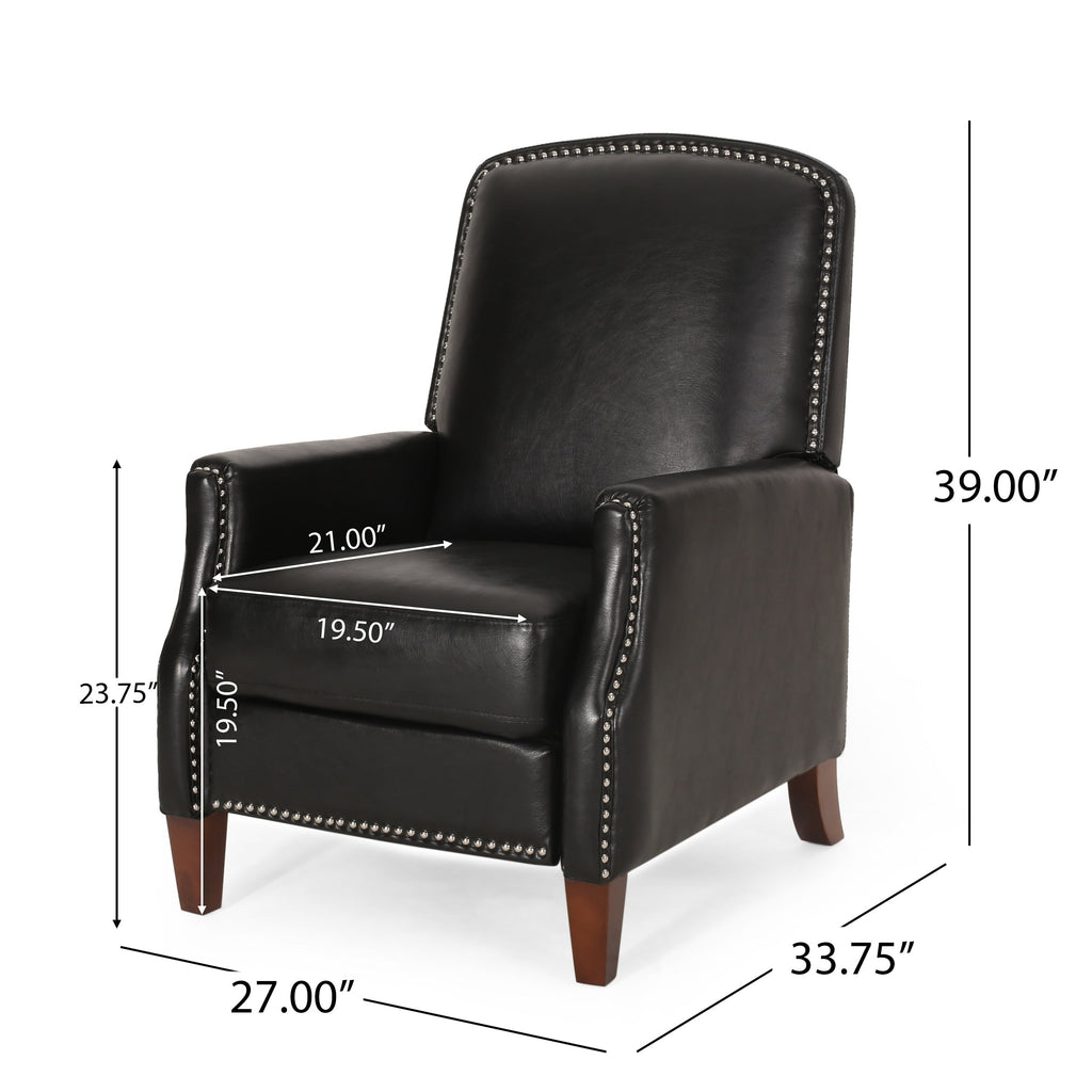 Fauteuil inclinable rembourré Cavanaugh avec garniture cloutée par Christopher Knight Home