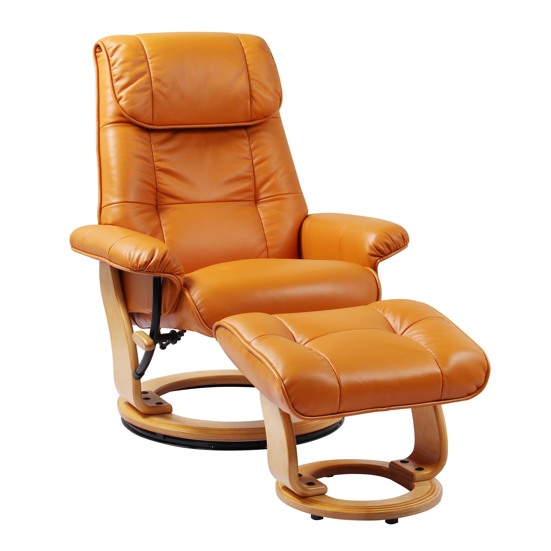 Fauteuil inclinable et pouf en cuir pleine fleur Copper Grove Caret