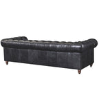 Canapé Chesterfield Century - Cuir châtain clair