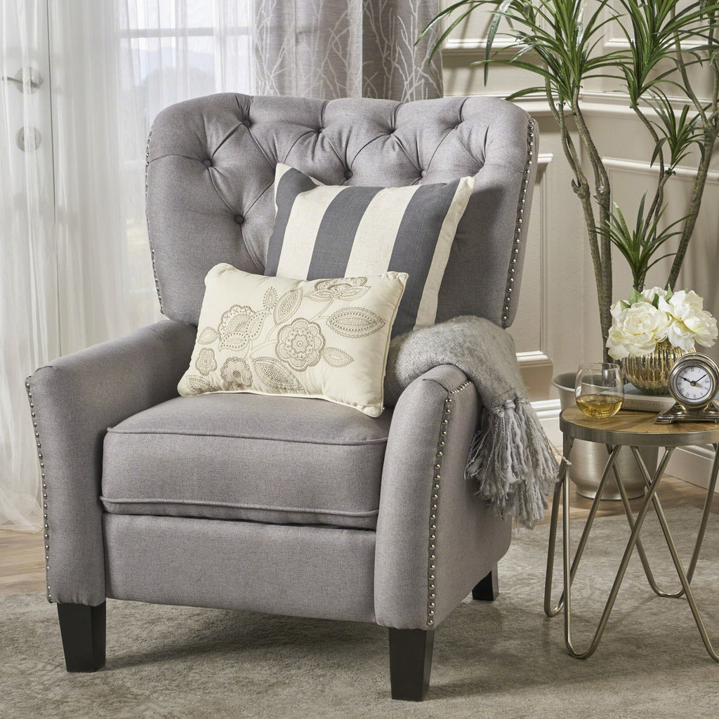 Fauteuil inclinable en tissu capitonné Cerelia par Christopher Knight Home