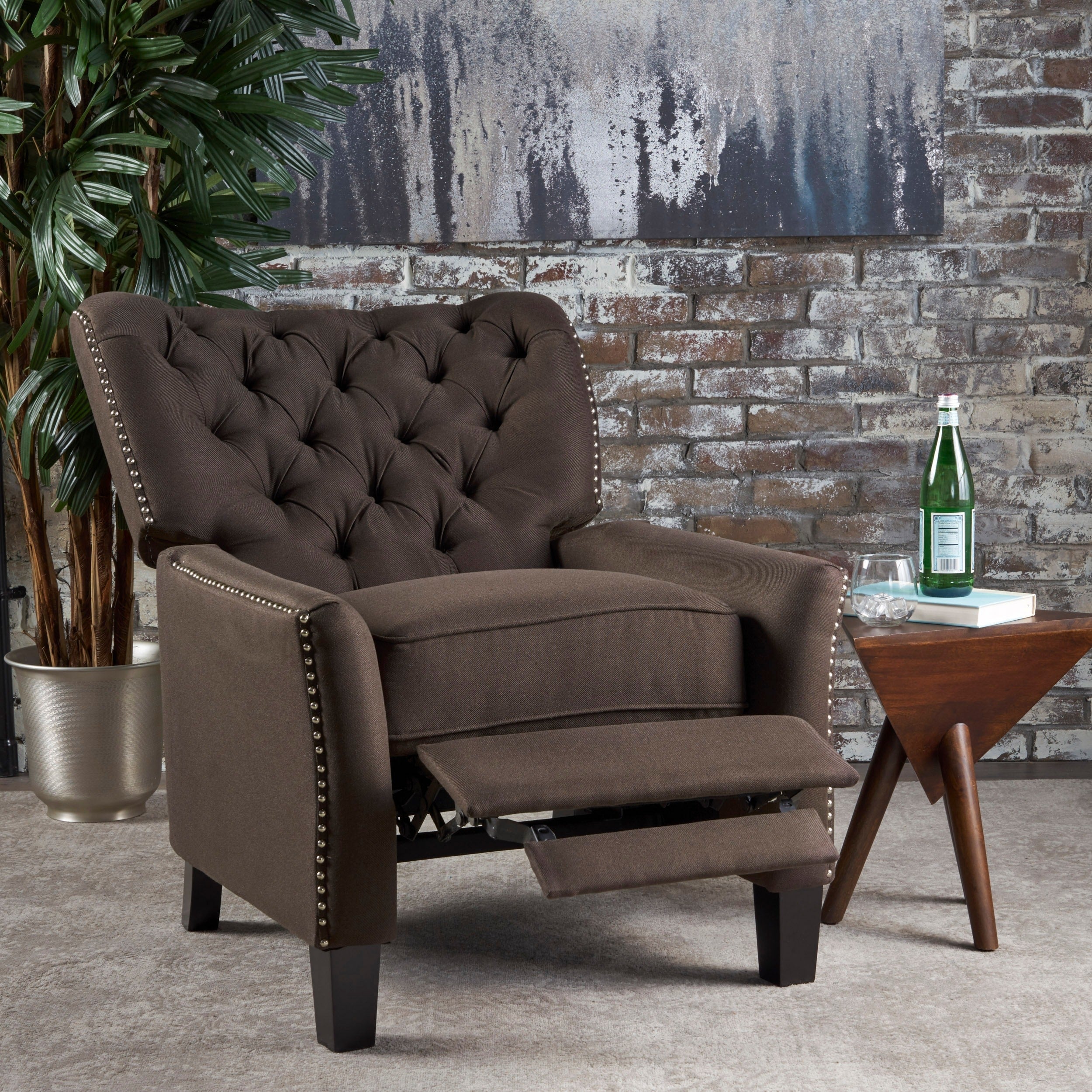 Fauteuil inclinable en tissu capitonné Cerelia par Christopher Knight Home