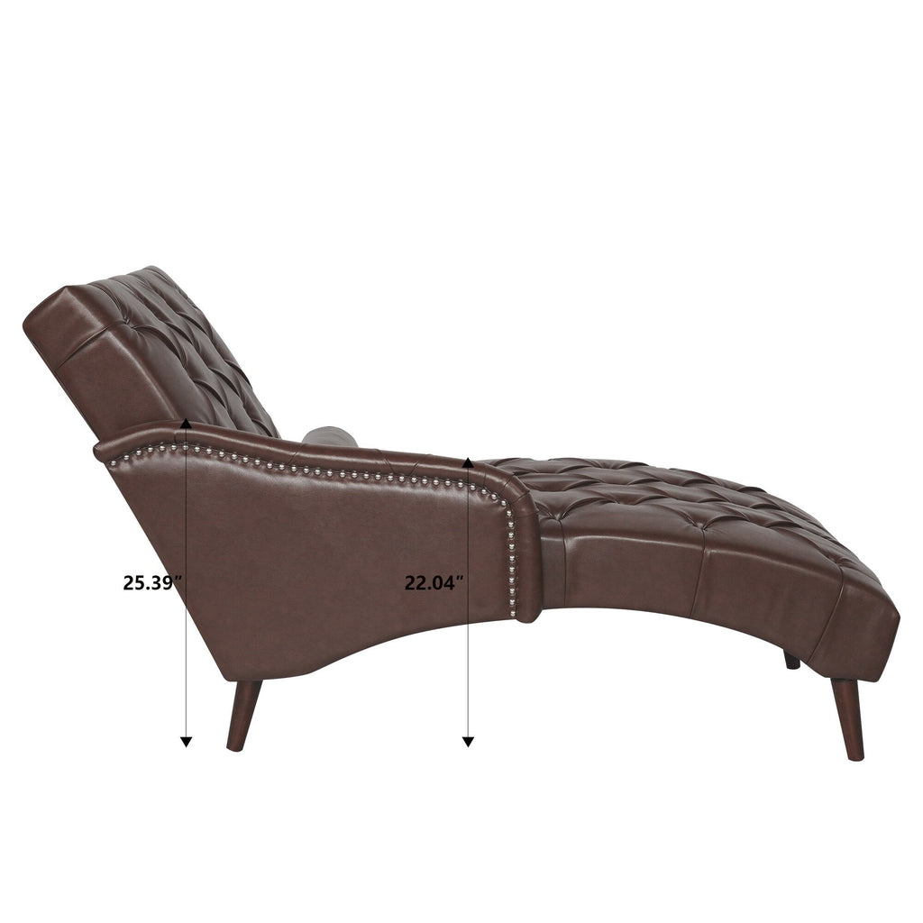 Chaise longue d'intérieur avec accoudoirs, fauteuil d'appoint moelleux, chaise longue rembourrée avec coussin et pieds en bois massif
