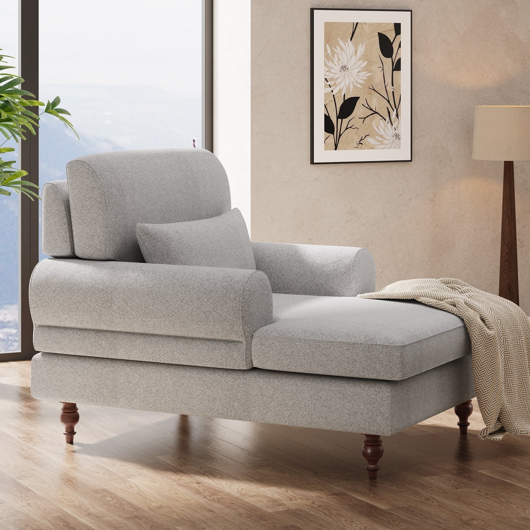 Chaise longue d'intérieur moderne et confortable avec dossier réglable