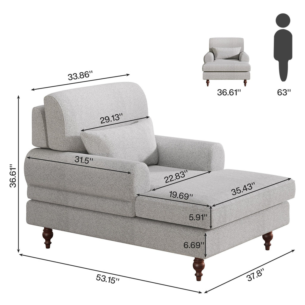 Chaise longue d'intérieur moderne et confortable avec dossier réglable