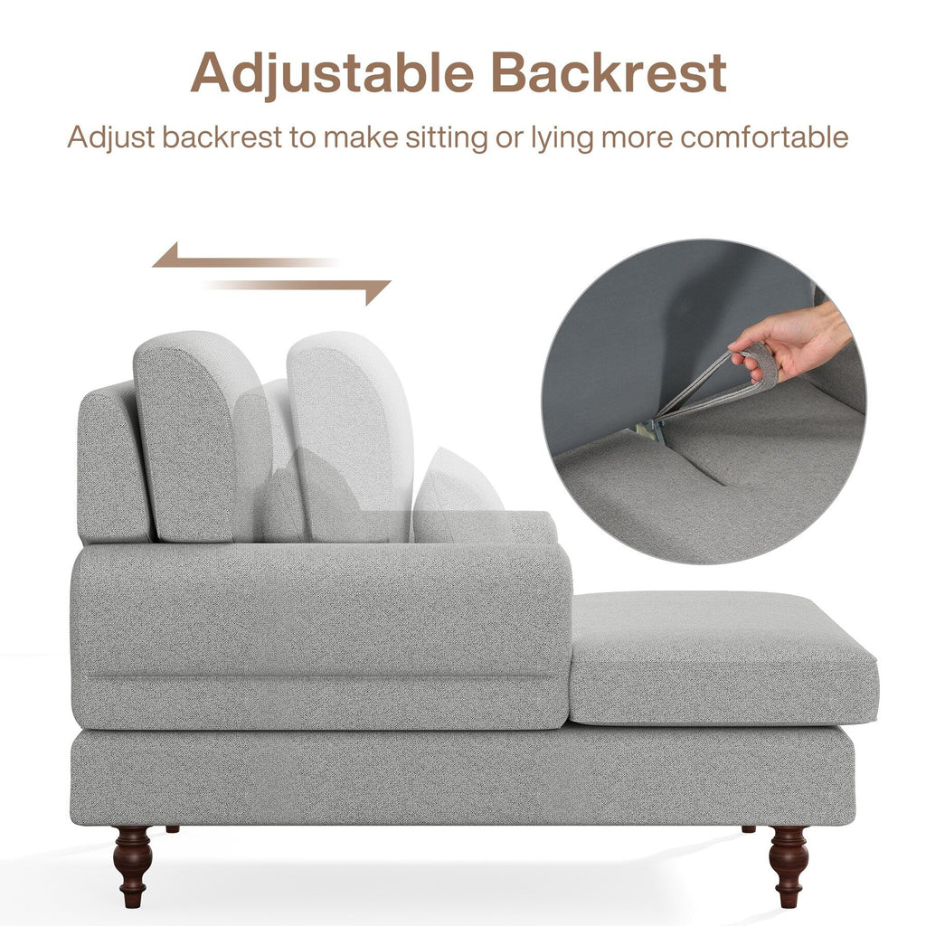 Chaise longue d'intérieur moderne et confortable avec dossier réglable