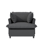 Chaise longue, canapé-lit simple en chenille avec assise large, fauteuil-lit rembourré avec pouf amovible, ensemble de canapé de lecture