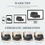 Chaise longue, canapé-lit simple en chenille avec assise large, fauteuil-lit rembourré avec pouf amovible, ensemble de canapé de lecture