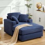 Canapé en velours côtelé de style chaise longue avec porte-gobelets et 3 coussins de dossier « Design de salon inclinable »