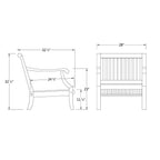 Ensemble de conversation Cambridge Casual Chara 4 pièces en teck pour patio