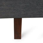 Canapé 3 places capitonné à boutons, couleur charbon, 73,5 cm, avec pieds en bois et coussins pour le salon