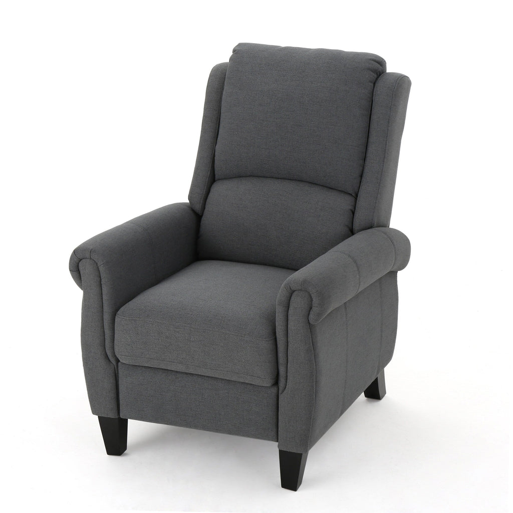 Fauteuil inclinable à dossier relevable en tissu anthracite (entretien facile)