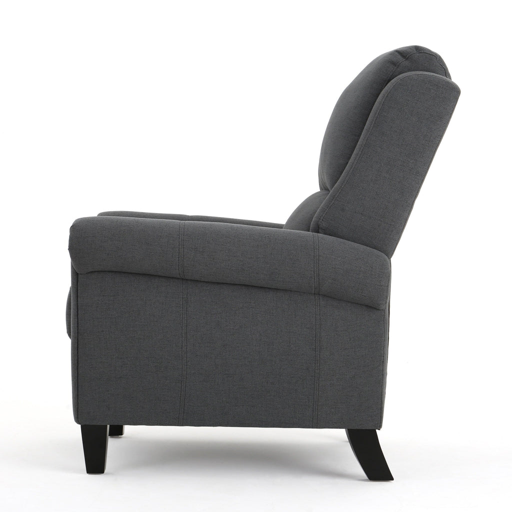 Fauteuil inclinable à dossier relevable en tissu anthracite (entretien facile)