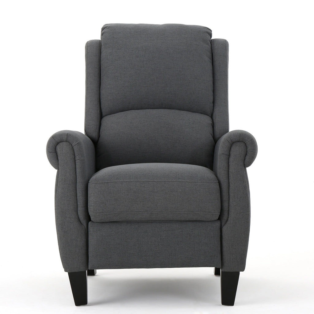 Fauteuil inclinable à dossier relevable en tissu anthracite (entretien facile)