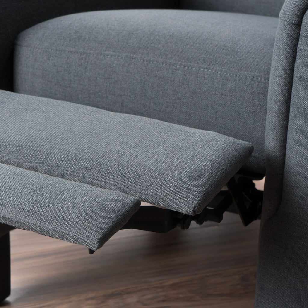 Fauteuil inclinable à dossier relevable en tissu anthracite (entretien facile)