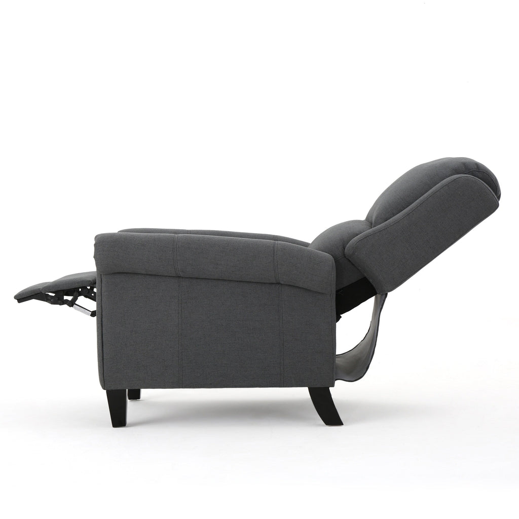 Fauteuil inclinable à dossier relevable en tissu anthracite (entretien facile)