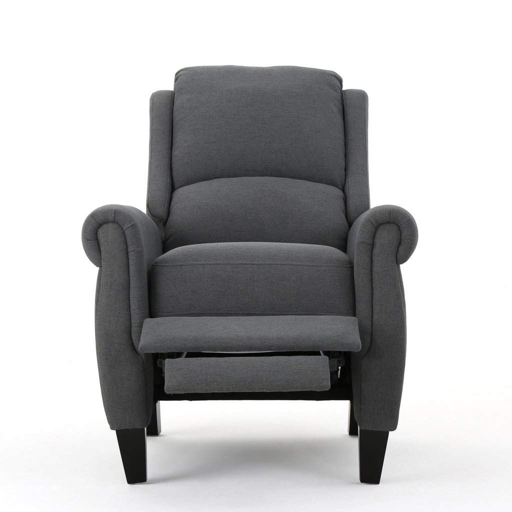Fauteuil inclinable à dossier relevable en tissu anthracite (entretien facile)
