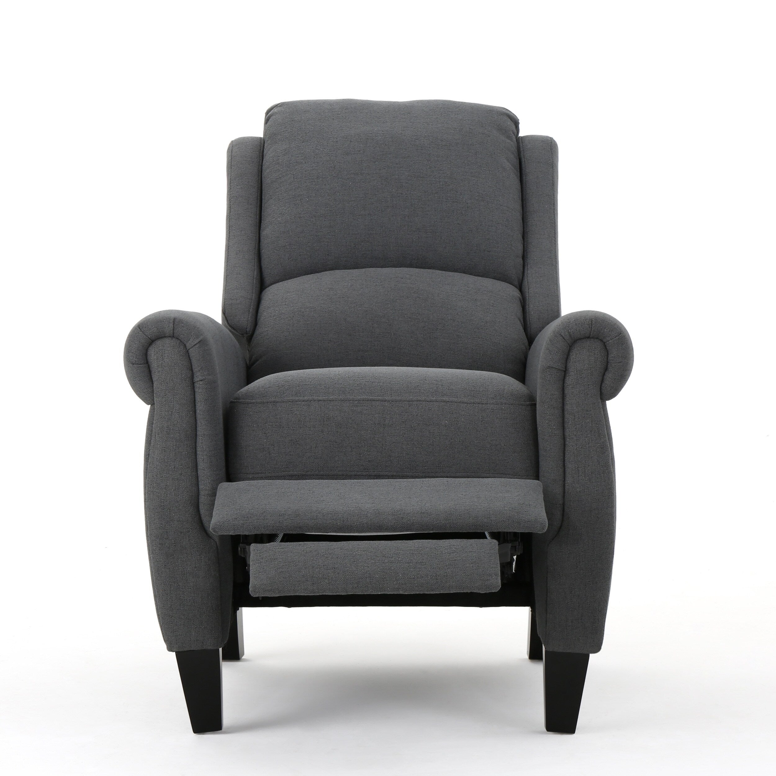 Fauteuil inclinable à dossier relevable en tissu anthracite (entretien facile)