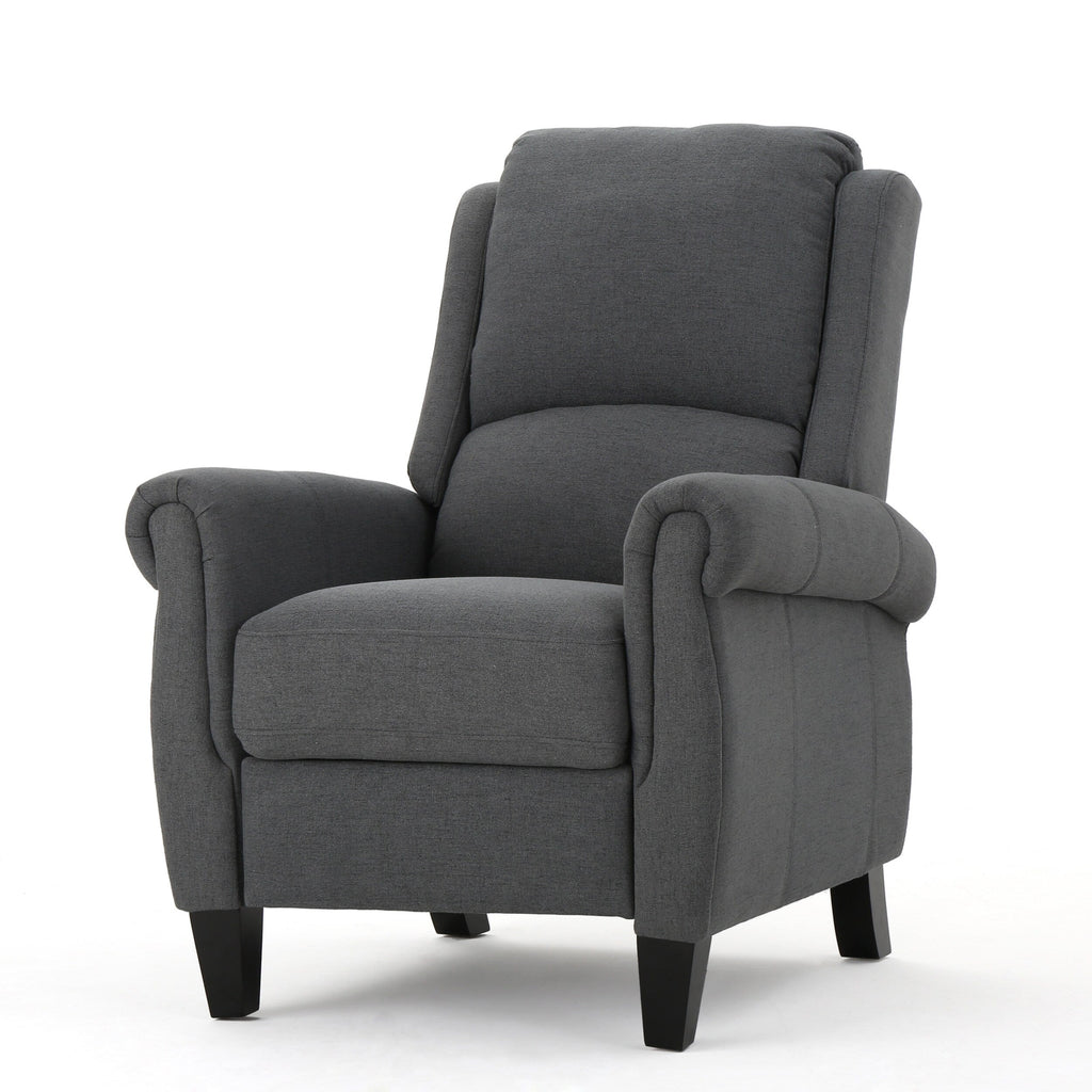 Fauteuil inclinable à dossier relevable en tissu anthracite (entretien facile)