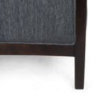 Fauteuil inclinable rembourré de style Mid-Century, couleur anthracite, avec repose-pieds et cadre en bois de bouleau