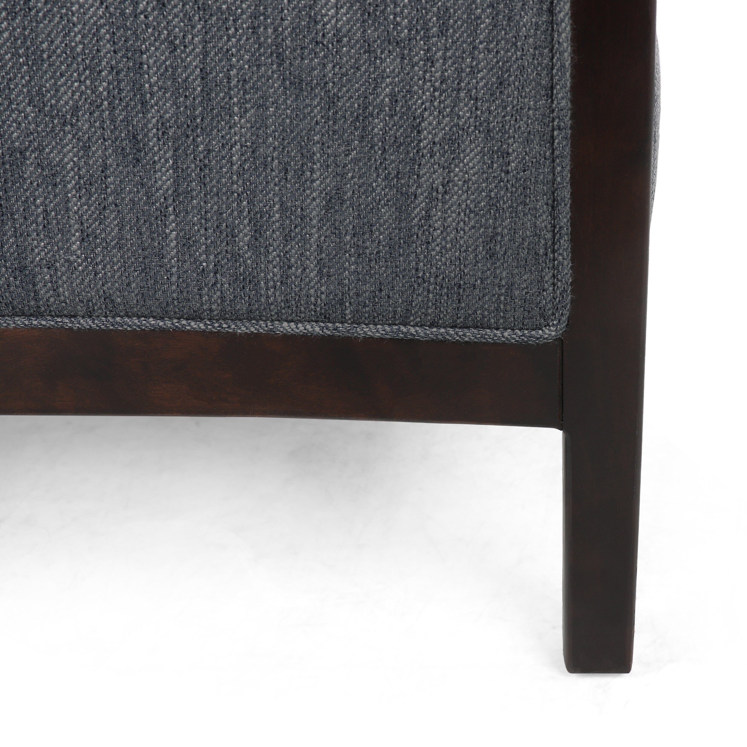 Fauteuil inclinable rembourré de style Mid-Century, couleur anthracite, avec repose-pieds et cadre en bois de bouleau