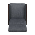 Fauteuil inclinable rembourré de style Mid-Century, couleur anthracite, avec repose-pieds et cadre en bois de bouleau