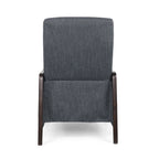Fauteuil inclinable rembourré de style Mid-Century, couleur anthracite, avec repose-pieds et cadre en bois de bouleau