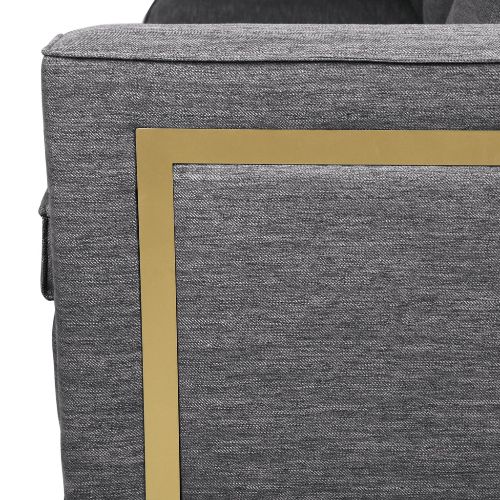 Canapé 3 places rembourré moderne anthracite 80,25 avec coussins et pieds en bois pour le salon