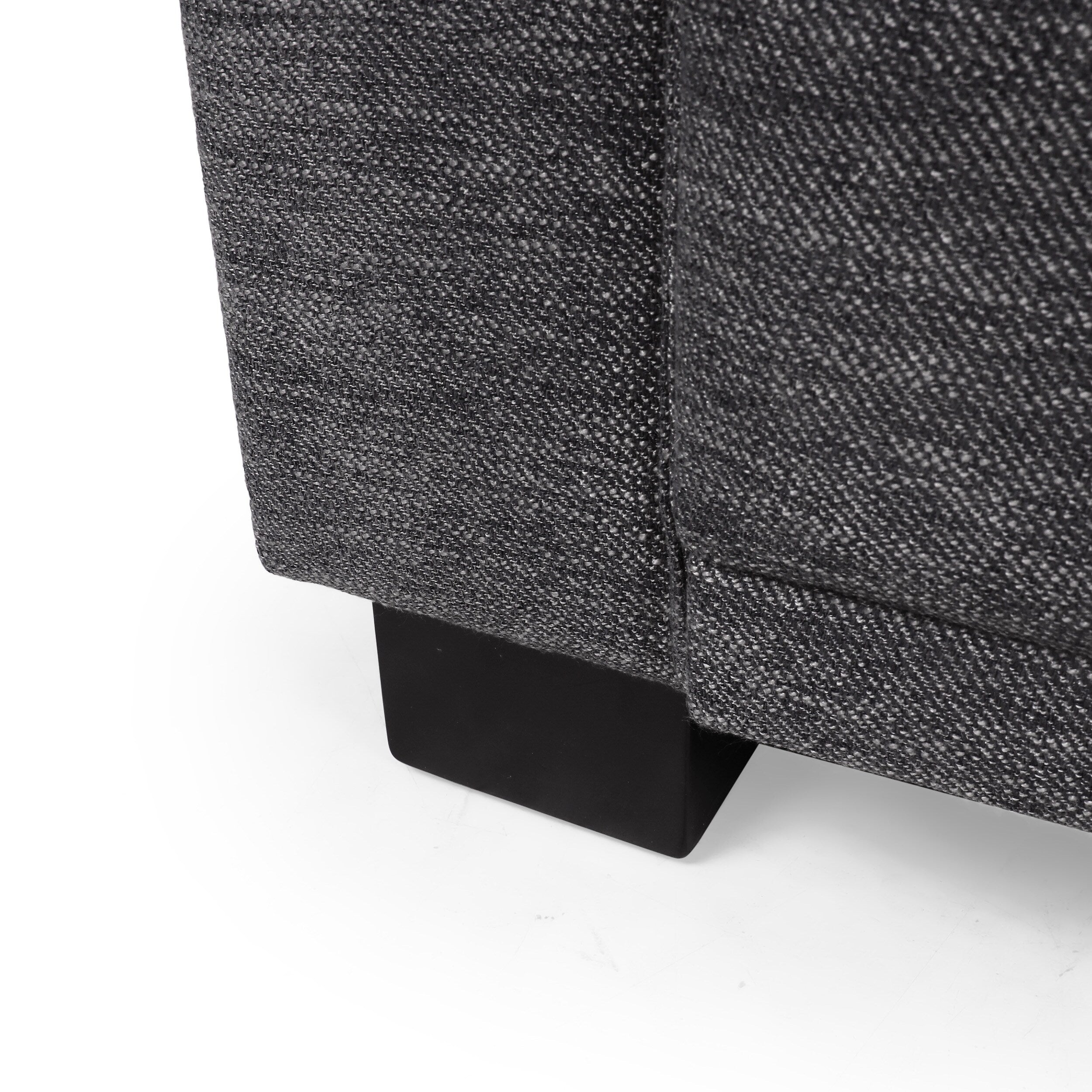 Canapé 3 places rembourré moderne anthracite 80,25 avec coussins et pieds en bois pour le salon