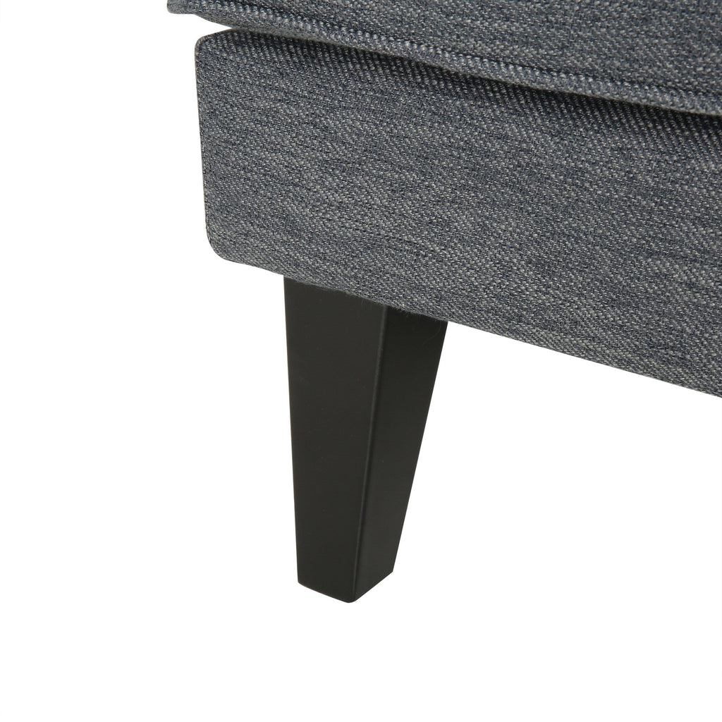 Canapé 3 places moderne anthracite 86 avec pieds en bois et dossier capitonné pour le salon