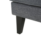 Canapé 3 places moderne anthracite 86 avec pieds en bois et dossier capitonné pour le salon