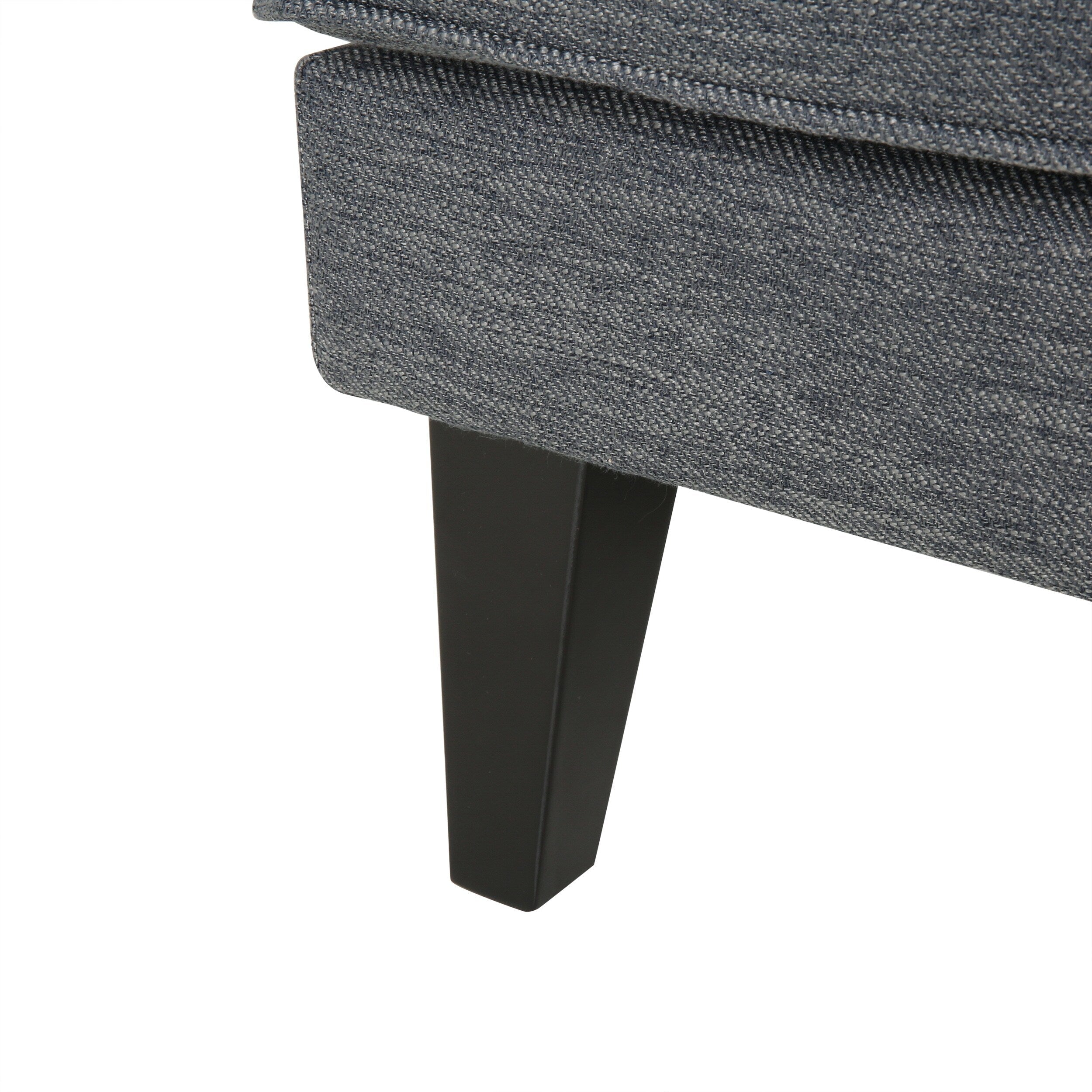 Canapé 3 places moderne anthracite 86 avec pieds en bois et dossier capitonné pour le salon