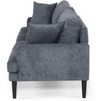 Canapé 3 places rembourré moderne anthracite 96,25 avec pieds en bois et coussins décoratifs pour le salon