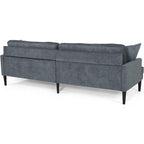 Canapé 3 places rembourré moderne anthracite 96,25 avec pieds en bois et coussins décoratifs pour le salon