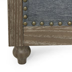 Canapé Chesterfield 3 places capitonné de style rétro anthracite avec pieds en bois pour le salon