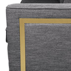 Canapé 3 places rembourré en anthracite avec coussins et pieds en bois