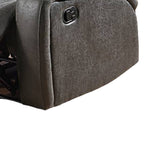 Fauteuil inclinable manuel Charles, similicuir gris fumé, bois massif