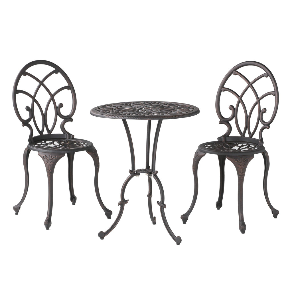 Ensemble de bistrot Charleston en aluminium et cuivre par Christopher Knight Home